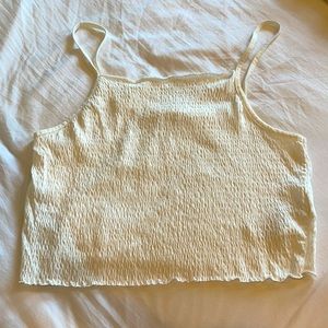 Once-worn Zara ruffle cream crop top